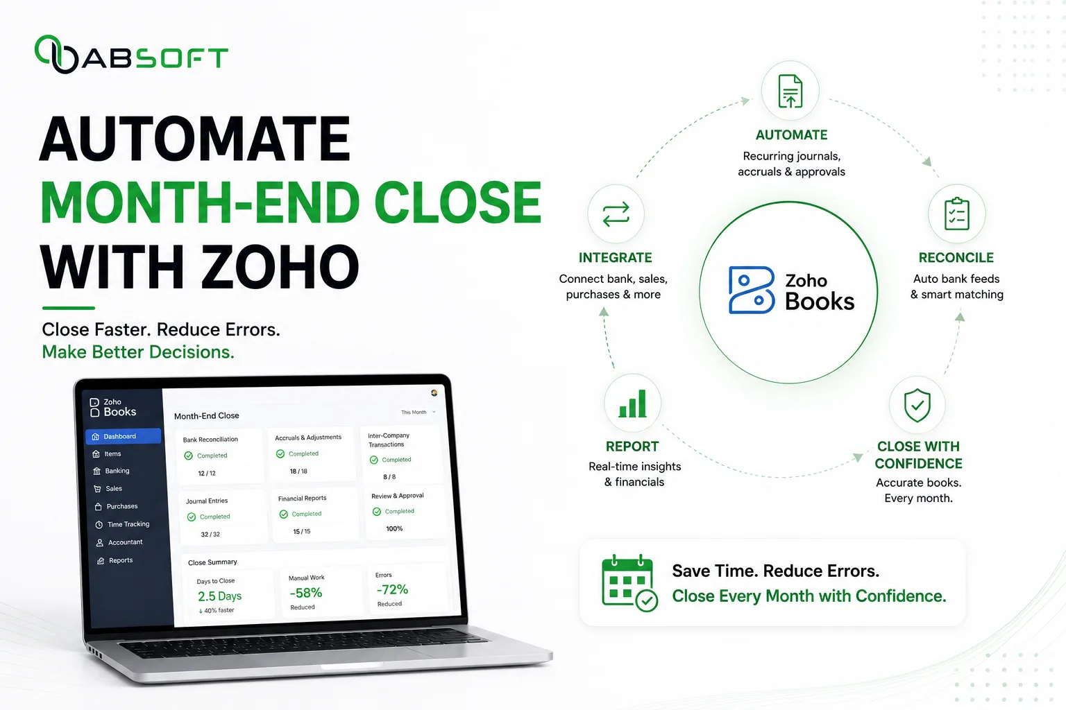 How to Automate Your Month-End Close in Zoho and Cut Financial Reporting Time by Up to 50%